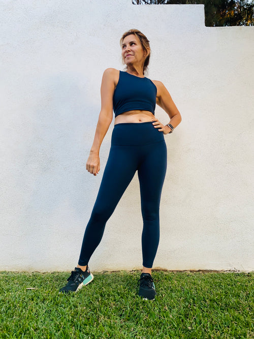Woman posing in Navy set