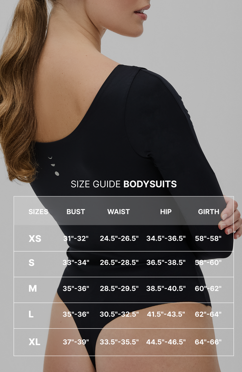 Load image 1 in gallery view. size guide for Elastique bodysuits
