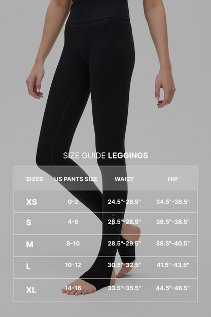 size guide for Elastique leggings