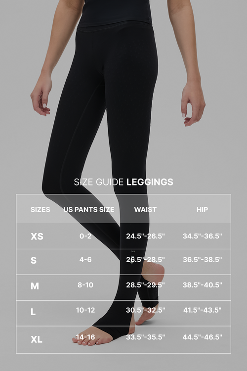 Load image 1 in gallery view. size guide for Elastique leggings