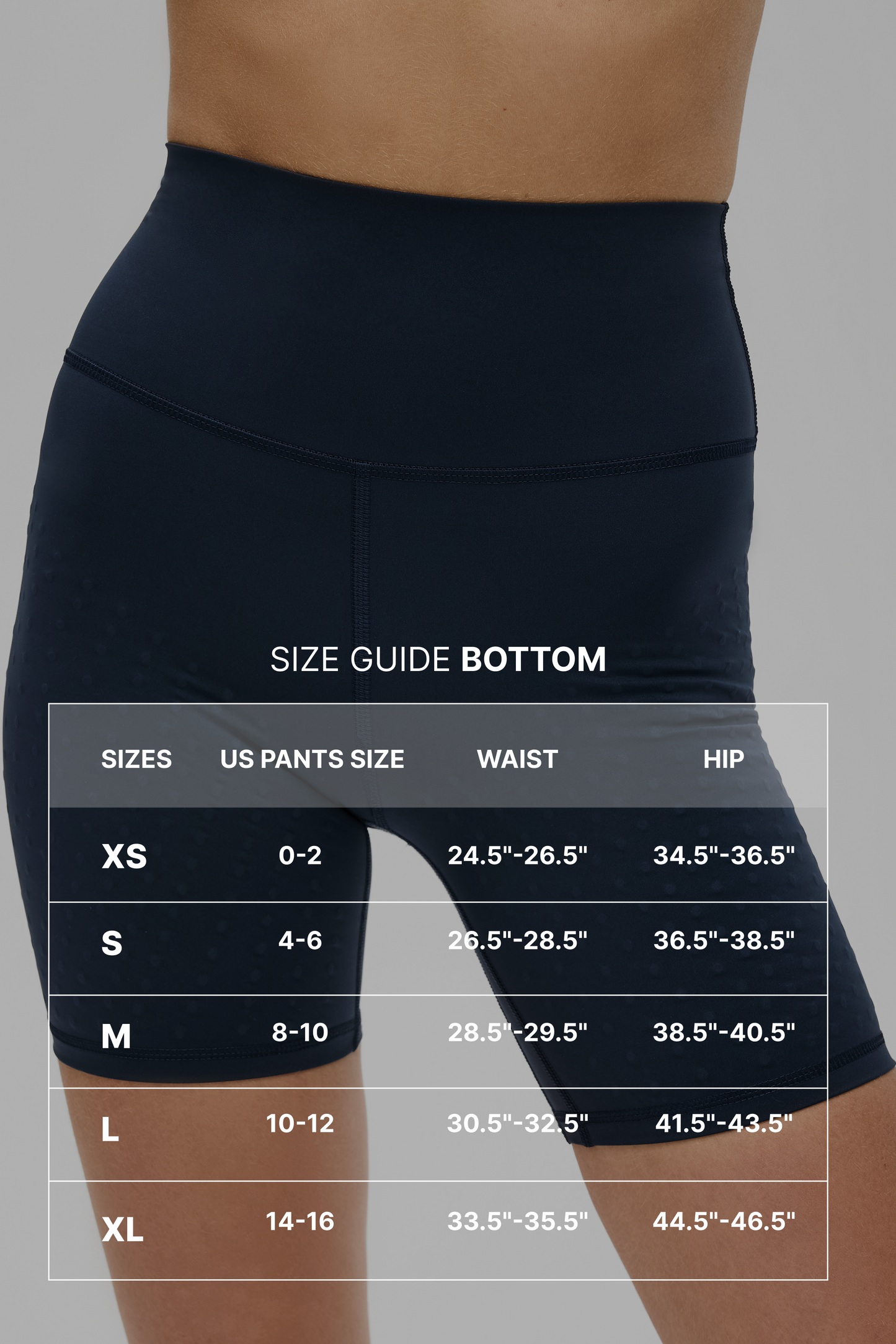 size guide for Elastique bottoms