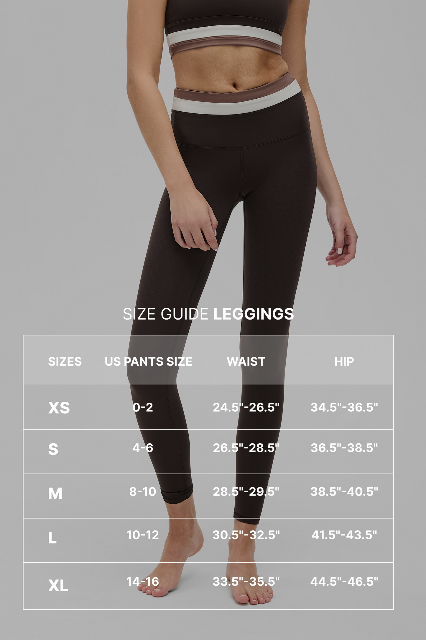size guide for Elastique leggings