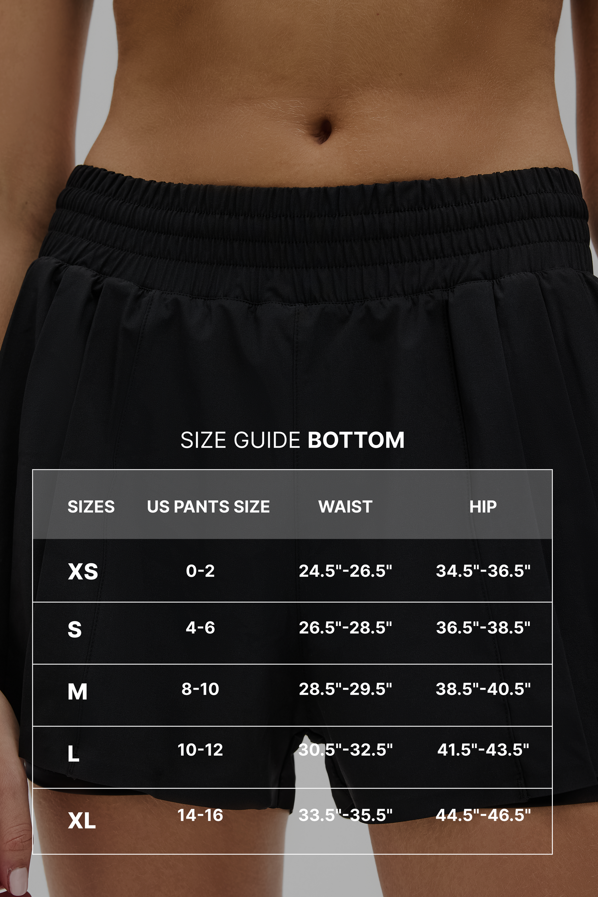 size guide for Elastique bottoms