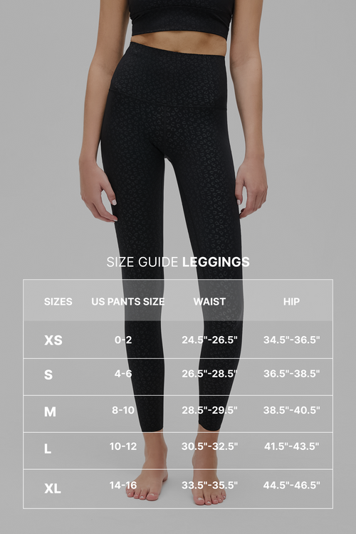 Load image 1 in gallery view. size guide for Elastique leggings