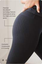 L'Original leggings in black with OEKO-TEX certified compression fabric, our MicroPerle® technology for lymphatic drainage, better circulation, reducing fatigue, smoother skin. Graduated compression 8-13 mmHg