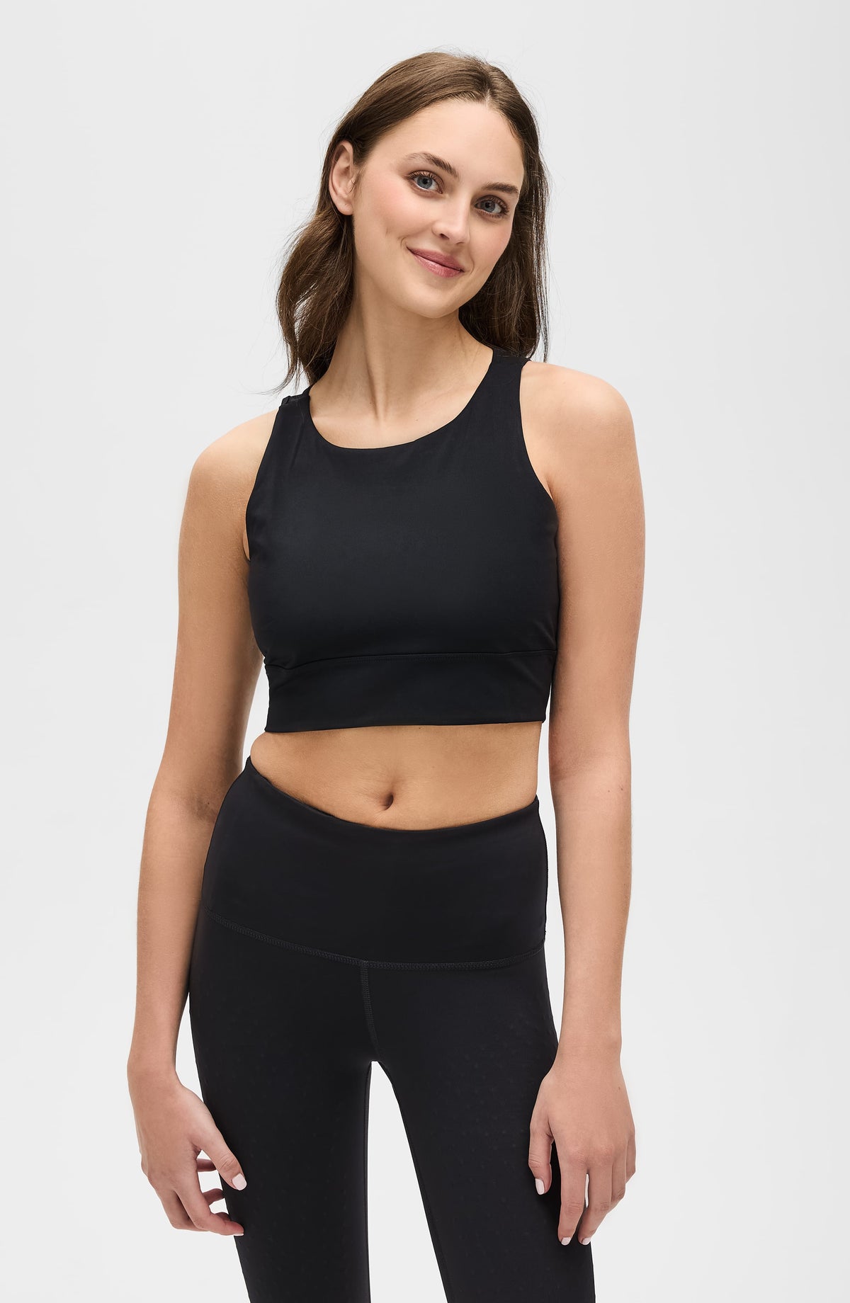 Model wearing L'Original lymphatic compression bra in black