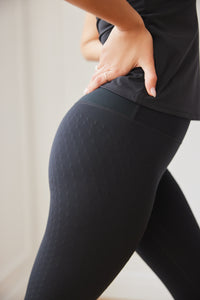 L'Original leggings in black with OEKO-tex certified compression fabric, our MicroPerle® technology for lymphatic drainage, better circulation, reducing fatigue, smoother skin