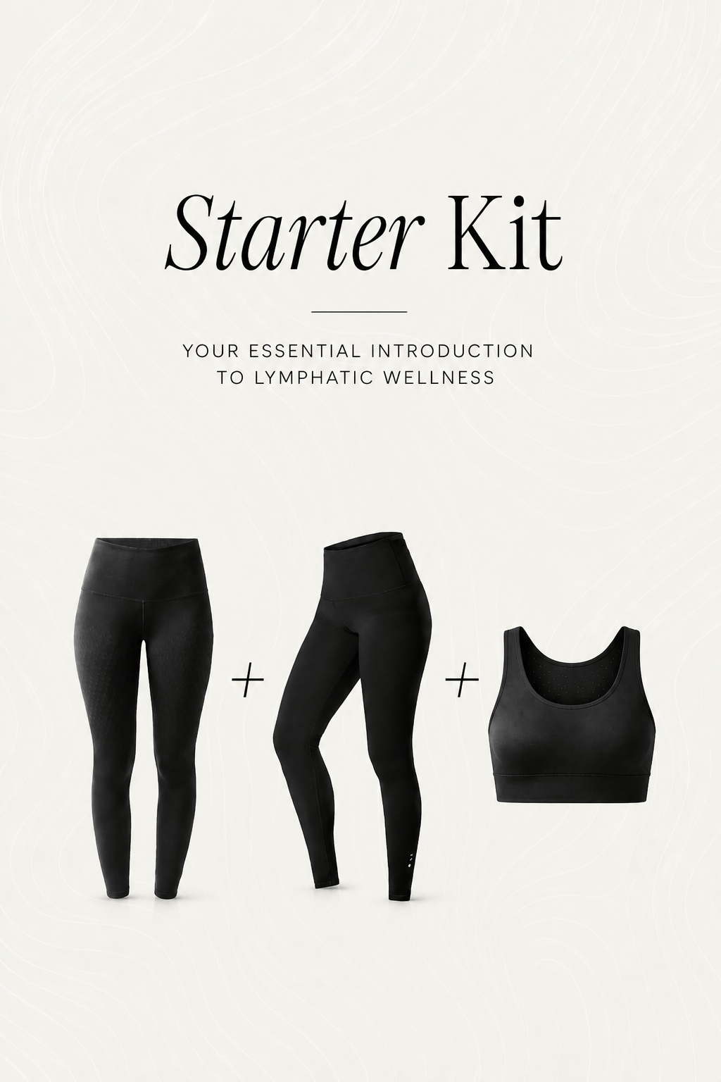 The Starter Kit brings together three essential pieces: the L’Original Legging, the Liz Legging, and the L’Original Bra. Crafted from OEKO-TEX® certified compression fabric and enhanced with Elastique’s MicroPerle® technology, each piece is designed to support lymphatic drainage, stimulate blood circulation, reduce fatigue, and smooth the skin. This curated set is the perfect introduction to your lymphatic wellness routine.